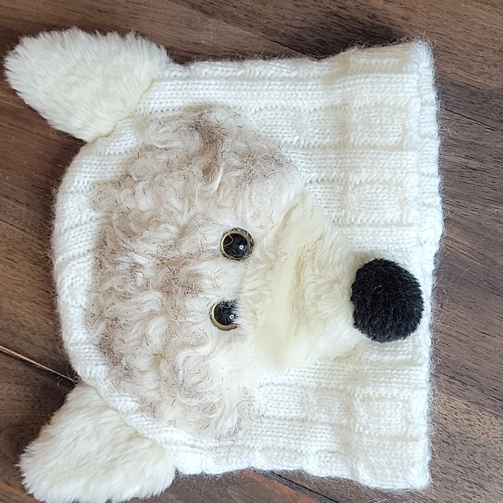 Jeanne Simmons Cable Knit Bear Beanie Hat